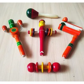 Wooden Baby Rattles Toys - Set of 5pcs